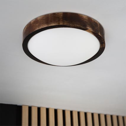 Brilagi - LED-kattovalaisin CARVALHO SLIM SMOKEY LED/20W/230V tammi Ø 27,5 cm