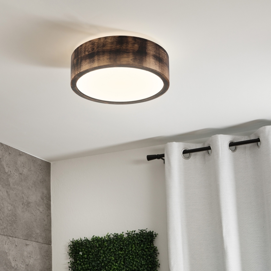 Brilagi - LED-kattovalaisin CARVALHO SMOKEY LED/20W/230V, tammi, halkaisija 27,5 cm