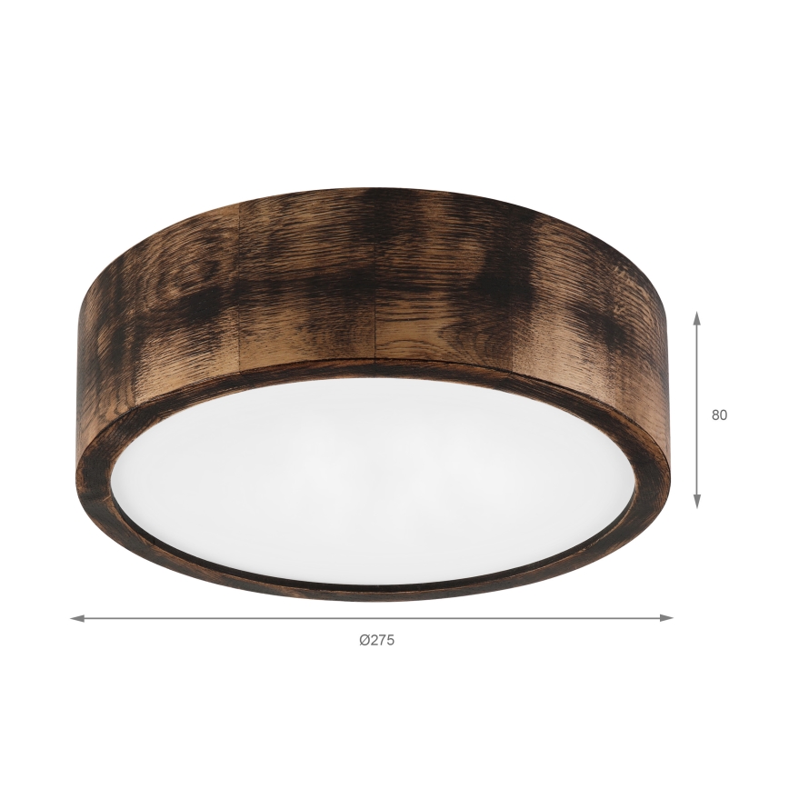 Brilagi - LED-kattovalaisin CARVALHO SMOKEY LED/20W/230V, tammi, halkaisija 27,5 cm