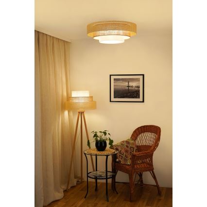 Brilagi - LED-kattovalaisin CEDAR LUNETA LED/26W/230V beige/ruskea/kerma