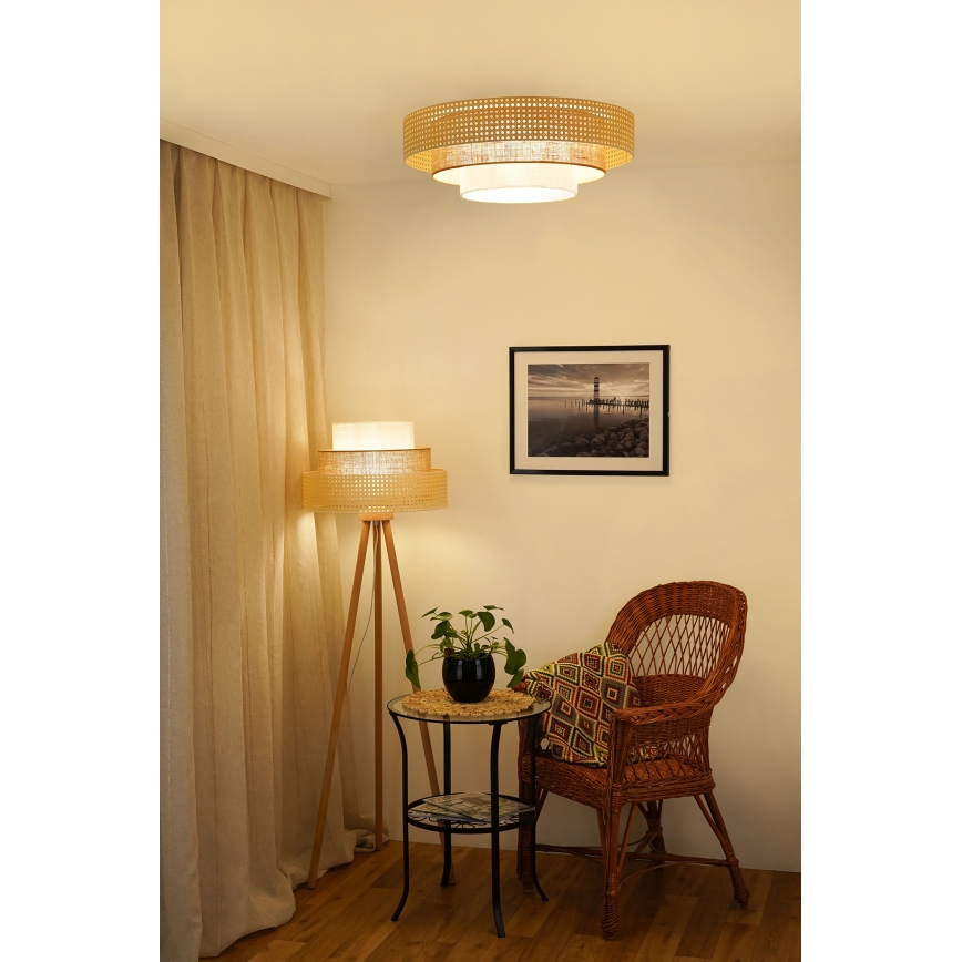 Brilagi - LED-kattovalaisin CEDAR LUNETA LED/26W/230V beige/ruskea/kerma