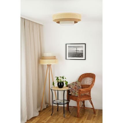 Brilagi - LED-kattovalaisin CEDAR LUNETA LED/26W/230V beige/ruskea/kerma