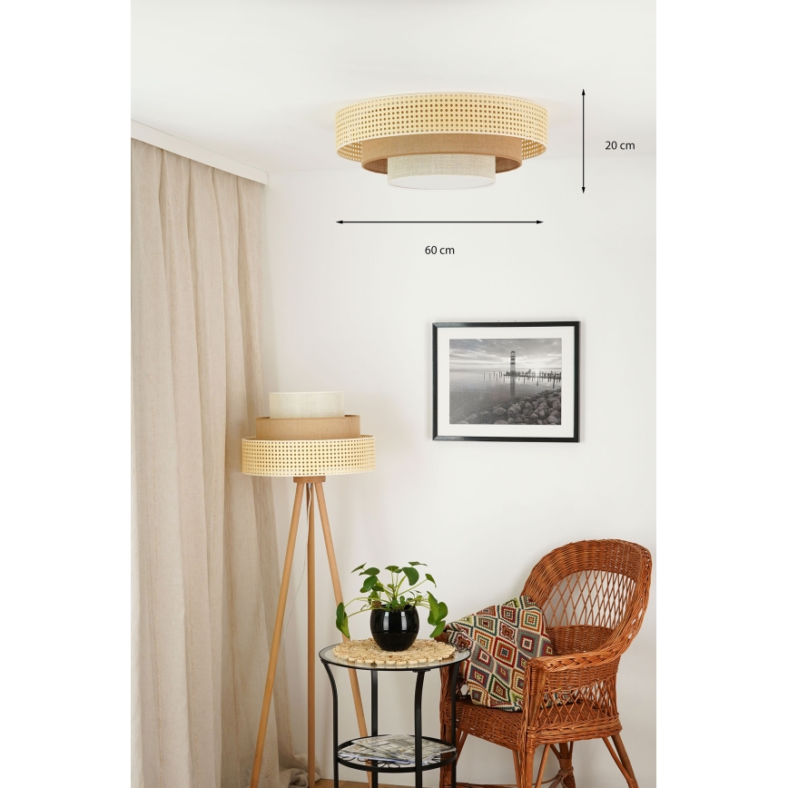 Brilagi - LED-kattovalaisin CEDAR LUNETA LED/26W/230V beige/ruskea/kerma