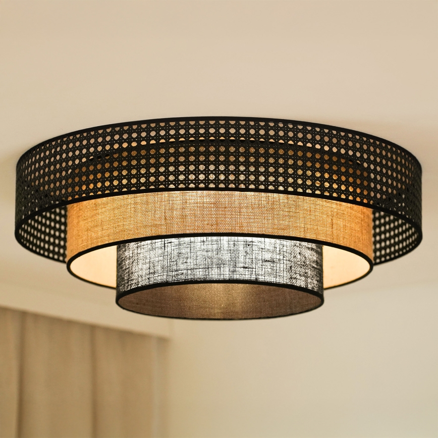 Brilagi - LED-kattovalaisin DAKOTA LUNETA LED/12W/230V halkaisija 60 cm 3000K/4000K/6400K musta/beige