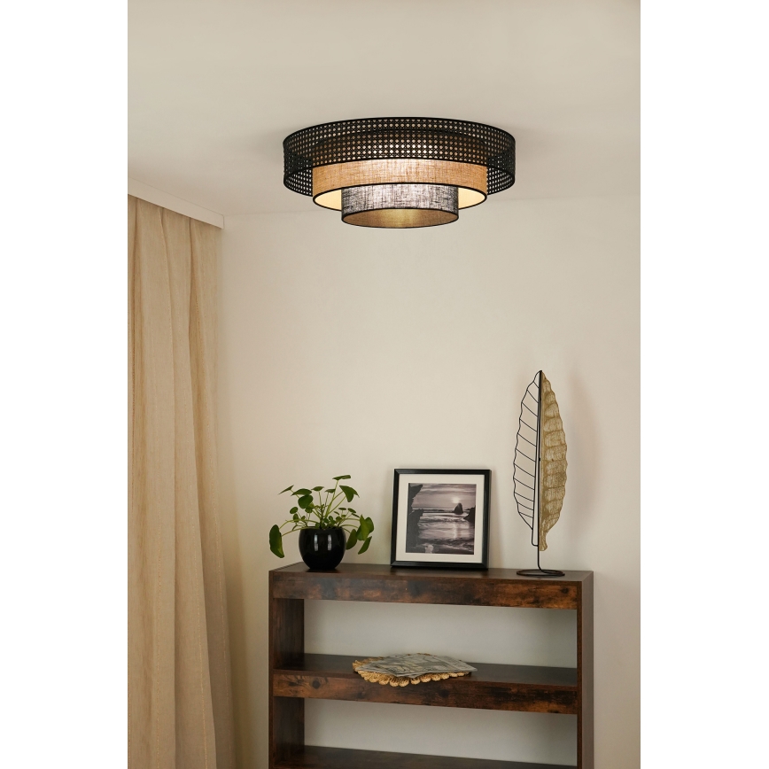 Brilagi - LED-kattovalaisin DAKOTA LUNETA LED/12W/230V halkaisija 60 cm 3000K/4000K/6400K musta/beige