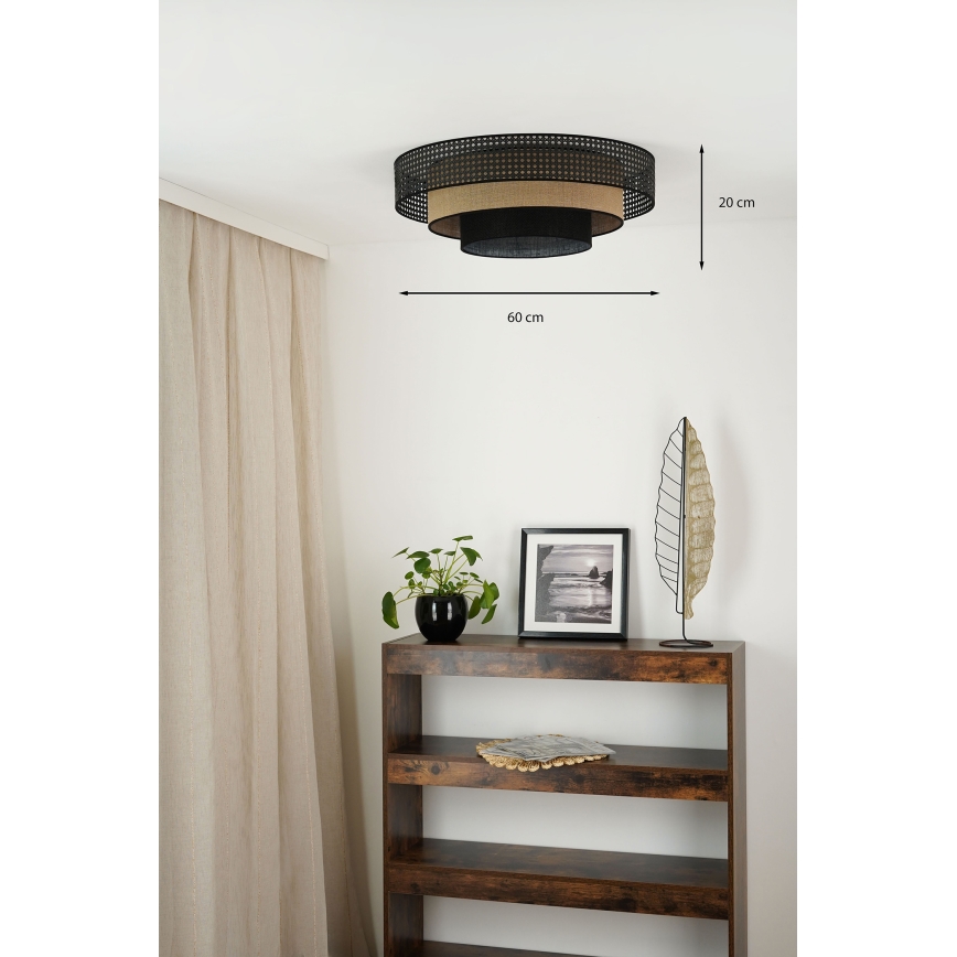 Brilagi - LED-kattovalaisin DAKOTA LUNETA LED/12W/230V halkaisija 60 cm 3000K/4000K/6400K musta/beige