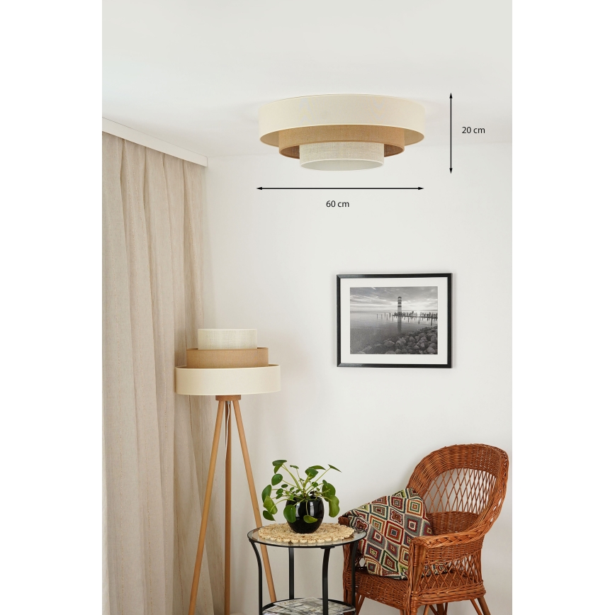 Brilagi - LED-kattovalaisin DENVER LUNETA LED/12W/230V halkaisija 60 cm 3000K/4000K/6400K beige/kerma