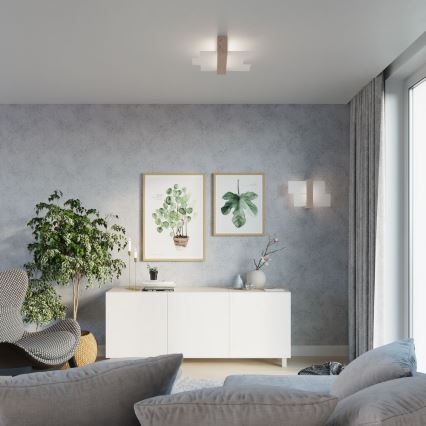 Brilagi -  LED-kattovalaisin HERA 2xE27/7,5W/230V puu