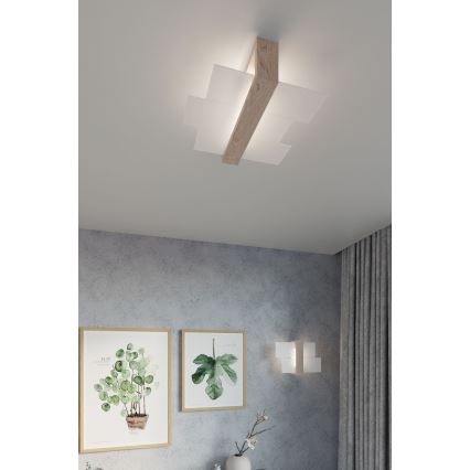 Brilagi -  LED-kattovalaisin HERA 2xE27/7,5W/230V puu