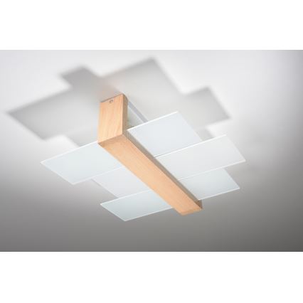 Brilagi - puinen LED-kattovalaisin HERA 2xE27/7,5W/230V 43x43 cm