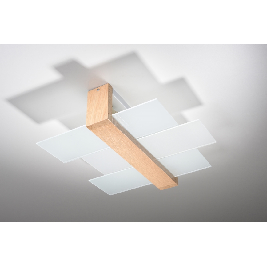 Brilagi - puinen LED-kattovalaisin HERA 2xE27/7,5W/230V 43x43 cm