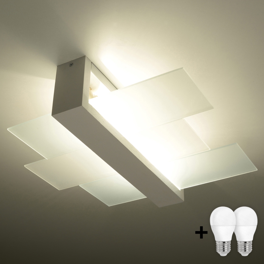 Brilagi -  LED-kattovalaisin HERA 2xE27/7,5W/230V valkoinen