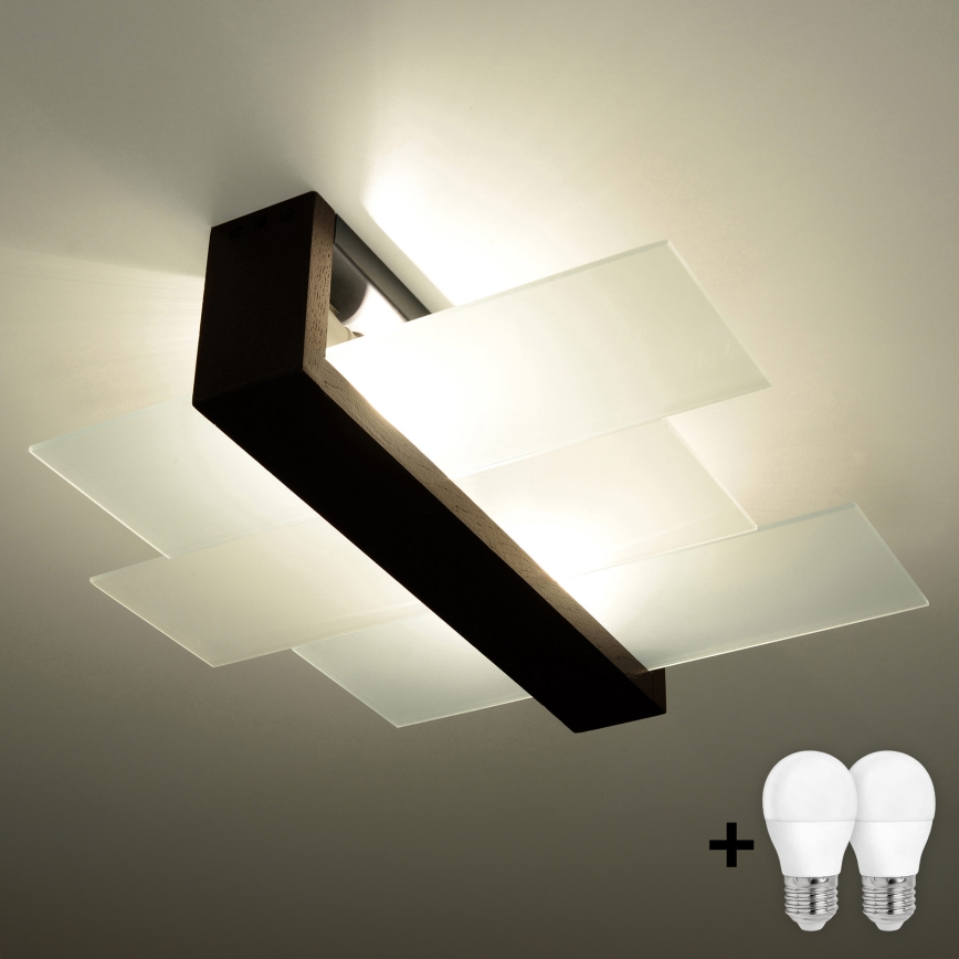 Brilagi -  LED-kattovalaisin HERA 2xE27/7,5W/230V wenge