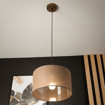 Brilagi - LED Kattovalaisin johdolla ANTHONY 1xE27/60W/230V tammi-pähkinä/ruskea