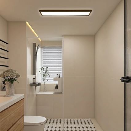 Brilagi- LED-kattovalaisin kylpyhuoneeseen FRAME LED/40W/230V 120x30 cm IP44 musta