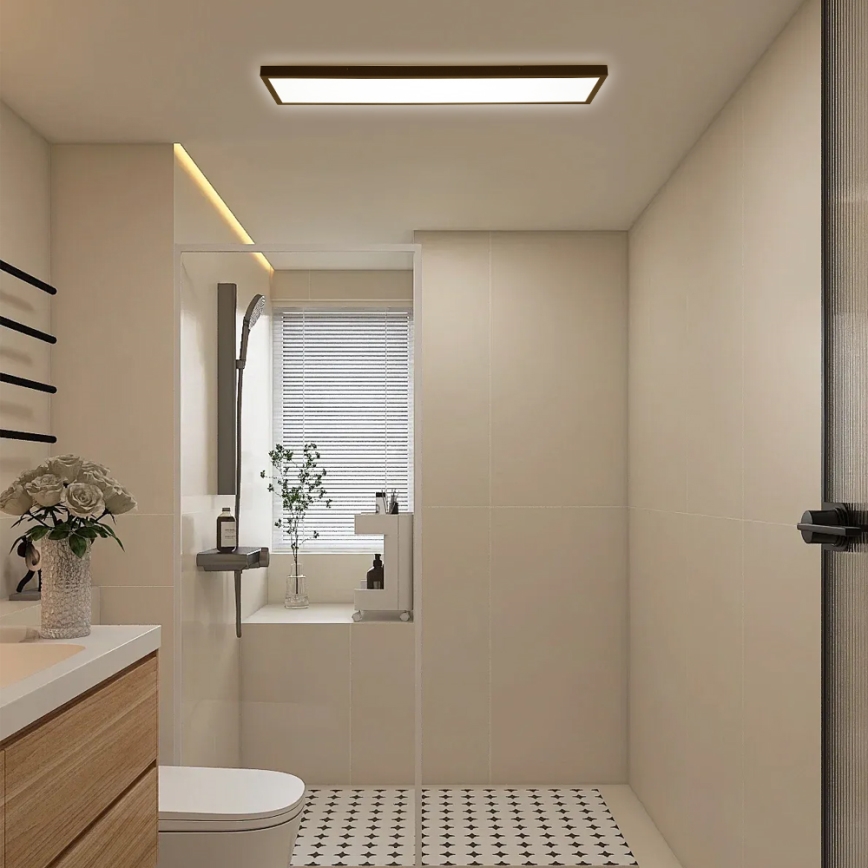 Brilagi- LED-kattovalaisin kylpyhuoneeseen FRAME LED/40W/230V 120x30 cm IP44 musta