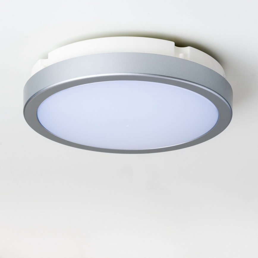 Brilagi - LED-kattovalaisin kylpyhuoneeseen PERA 18W/230V halkaisija 22 cm IP65 hopea