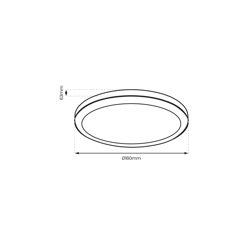 Brilagi - LED-kattovalaisin kylpyhuoneeseen PERA LED/12W/230V halkaisija 18 cm IP65 musta