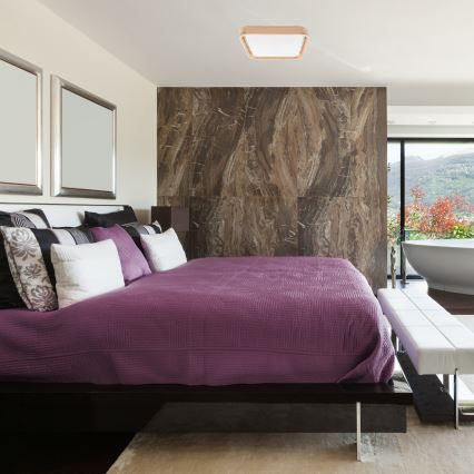 Brilagi - LED-kattovalaisin MANAROLA CUBIC LED/24W/230V 3000-6500K mänty + +kaukosäädin