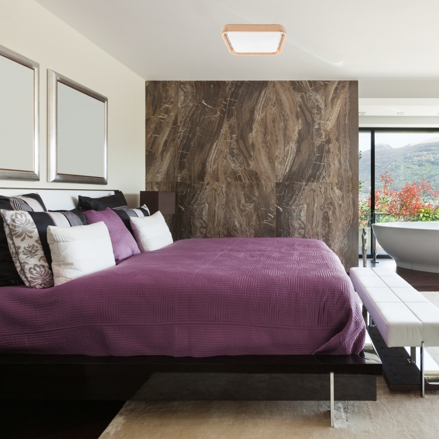 Brilagi - LED-kattovalaisin MANAROLA CUBIC LED/24W/230V 3000-6500K mänty + +kaukosäädin