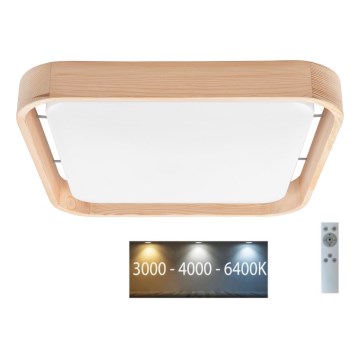 Brilagi - LED-kattovalaisin MANAROLA CUBIC LED/24W/230V 3000-6500K mänty + +kaukosäädin