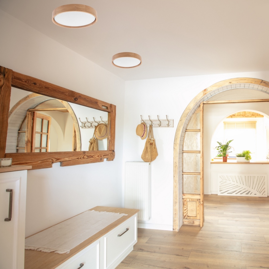 Brilagi - LED-kattovalaisin MANAROLA SMART LED/24W/230V 2700-6500K tammi halkaisija 41 cm Wi-Fi + kauko-ohjaus Tuya