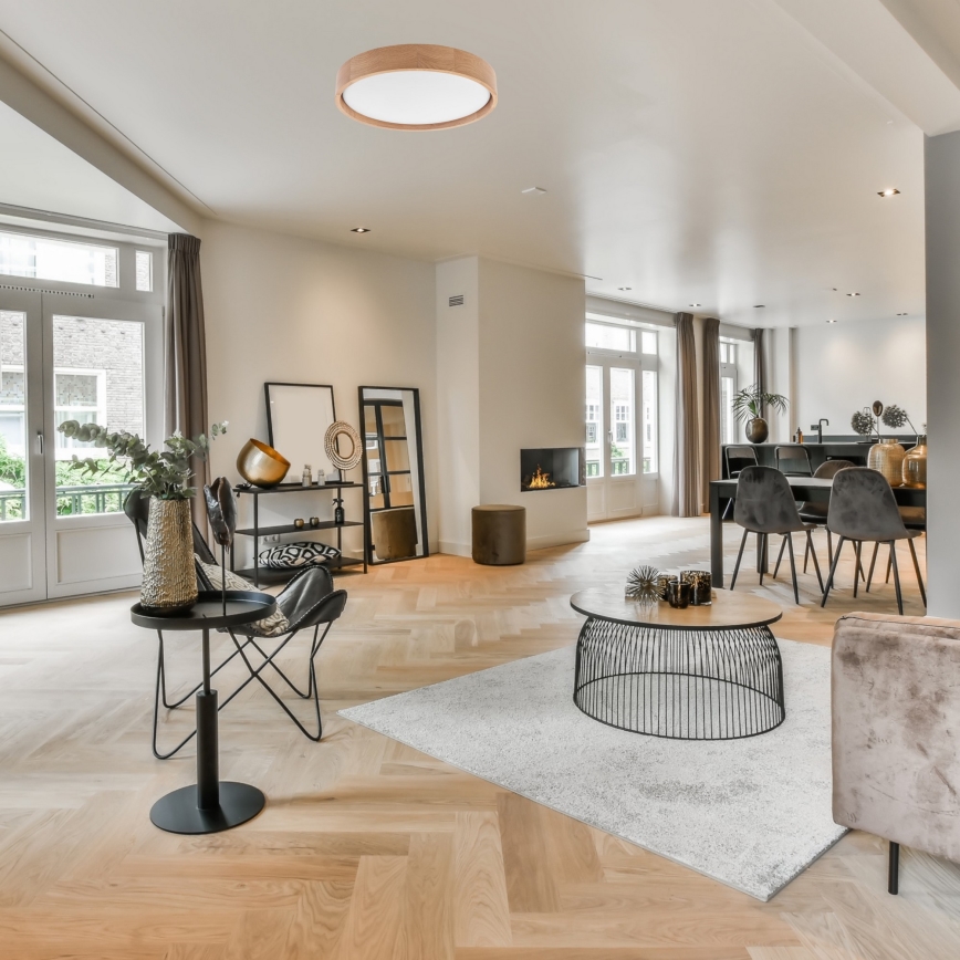 Brilagi - LED-kattovalaisin MANAROLA SMART LED/24W/230V 2700-6500K tammi halkaisija 41 cm Wi-Fi + kauko-ohjaus Tuya