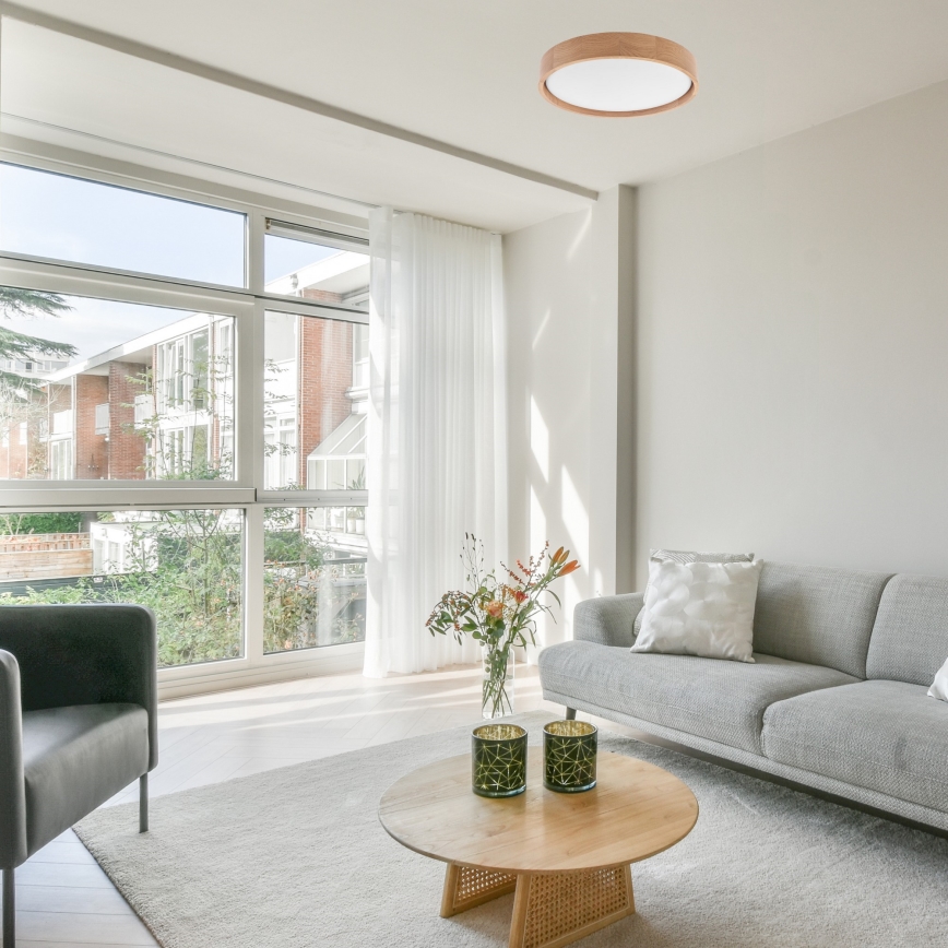 Brilagi - LED-kattovalaisin MANAROLA SMART LED/24W/230V 2700-6500K tammi halkaisija 41 cm Wi-Fi + kauko-ohjaus Tuya