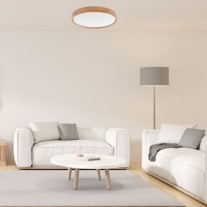 Brilagi - LED-kattovalaisin MANAROLA SMART LED/36W/230V 2700-6500K tammi halkaisija 51 cm Wi-Fi + kauko-ohjaus Tuya
