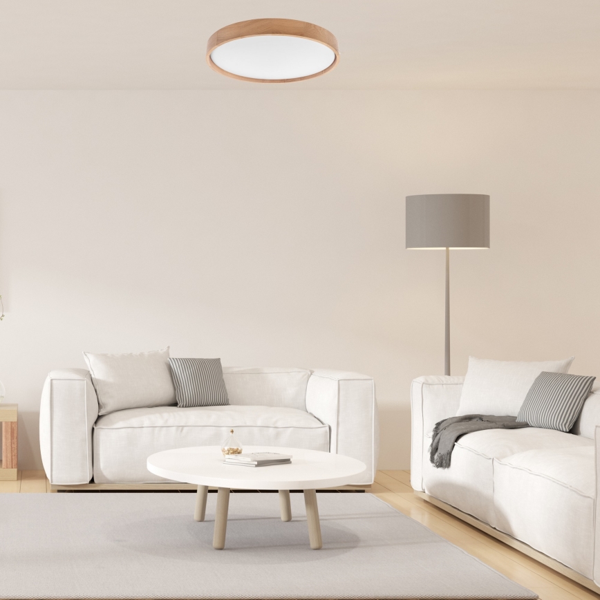 Brilagi - LED-kattovalaisin MANAROLA SMART LED/36W/230V 2700-6500K tammi halkaisija 51 cm Wi-Fi + kauko-ohjaus Tuya