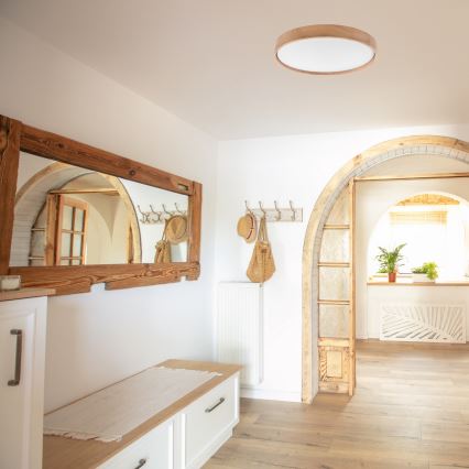 Brilagi - LED-kattovalaisin MANAROLA SMART LED/36W/230V 2700-6500K tammi halkaisija 51 cm Wi-Fi + kauko-ohjaus Tuya