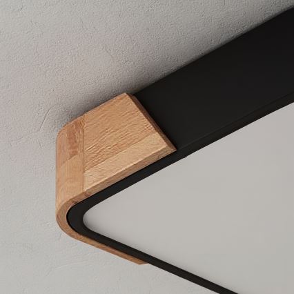 Brilagi - LED-kattovalaisin PILANA LED/24W/230V tammi/musta 32x32 cm