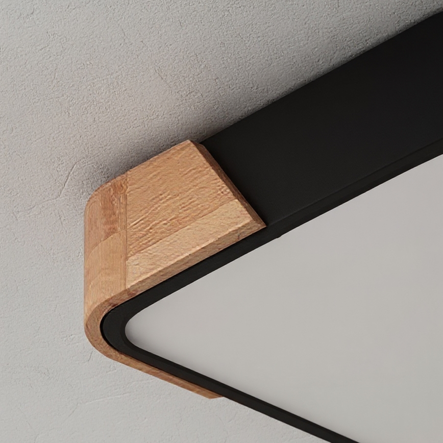 Brilagi - LED-kattovalaisin PILANA LED/24W/230V tammi/musta 32x32 cm