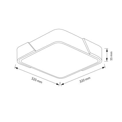 Brilagi - LED-kattovalaisin PILANA LED/24W/230V tammi/musta 32x32 cm