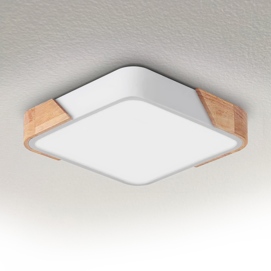 Brilagi - LED-kattovalaisin PILANA LED/24W/230V tammi/valkoinen 32x32 cm