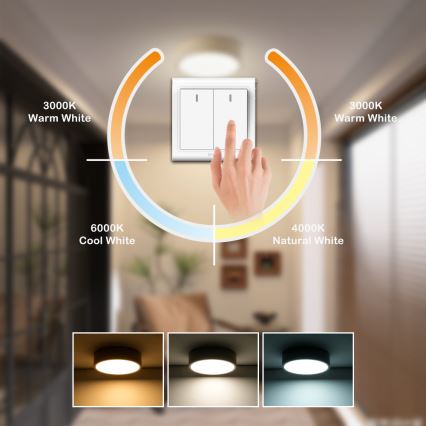 Brilagi - LED-kattovalaisin POOL LED/18W/230V 3000/4500/6000K, halkaisija 20 cm, beige
