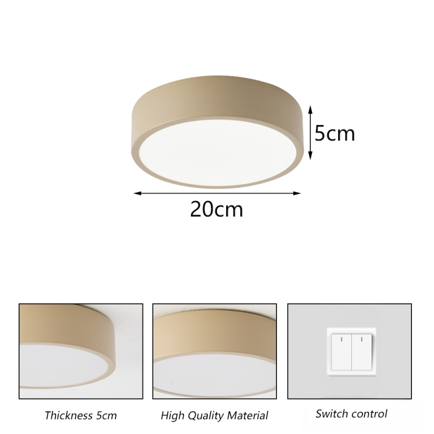 Brilagi - LED-kattovalaisin POOL LED/18W/230V 3000/4500/6000K, halkaisija 20 cm, beige