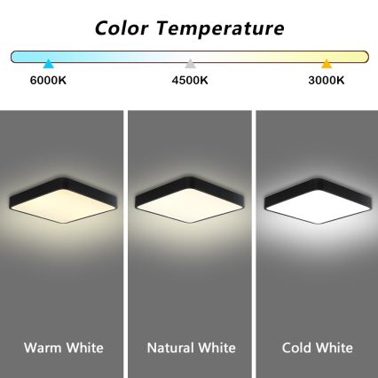 Brilagi - LED-kattovalaisin POOL LED/36W/230V 3000/4500/6000K 40x40 cm musta