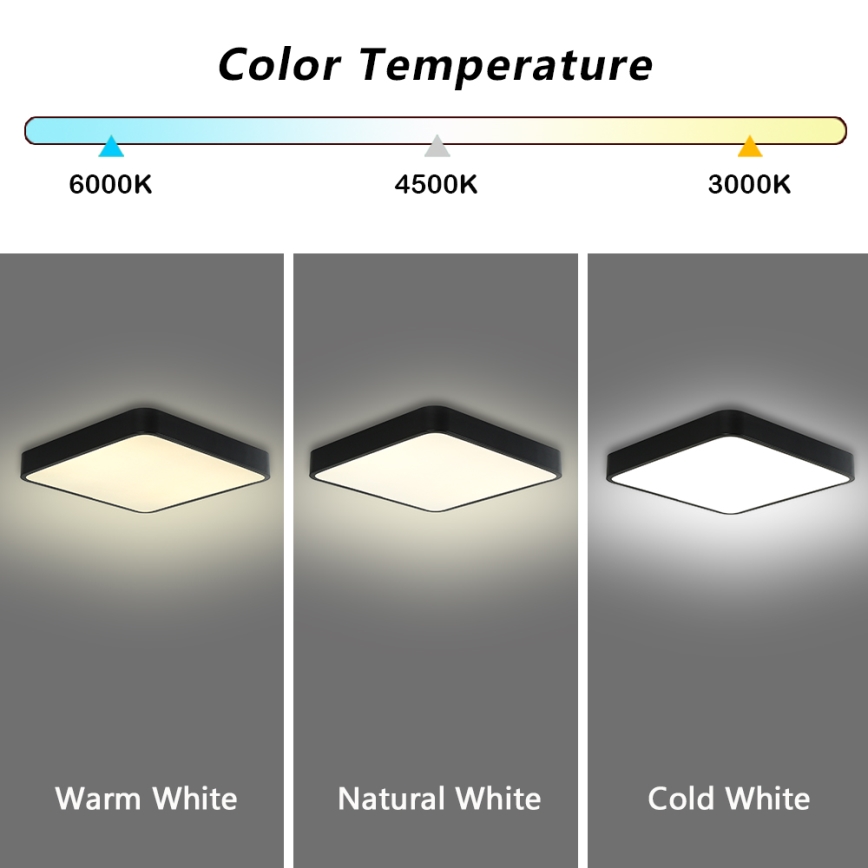 Brilagi - LED-kattovalaisin POOL LED/36W/230V 3000/4500/6000K 40x40 cm musta