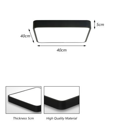 Brilagi - LED-kattovalaisin POOL LED/36W/230V 3000/4500/6000K 40x40 cm musta