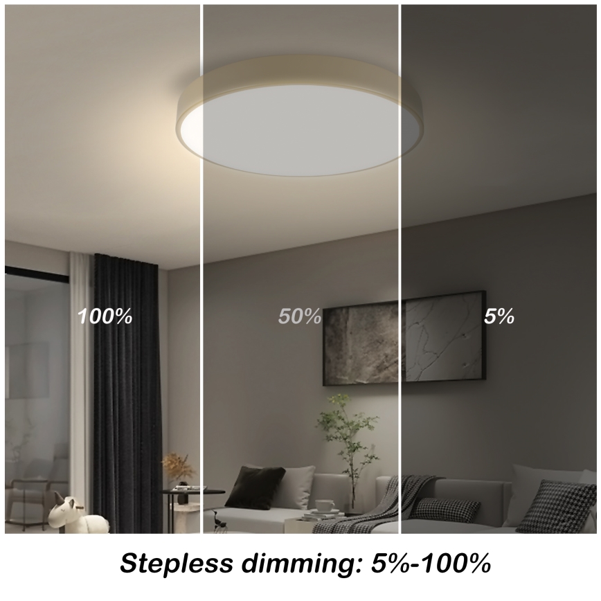 Brilagi - Himmennettävä kattovalaisin POOL SMART LED/48W/230V 3000-6000K 40 cm Wi-Fi Tuya beige + kaukosäädin