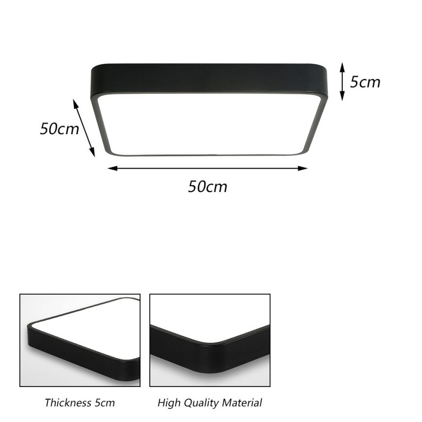 Brilagi - LED-kattovalaisin POOL SQUARE LED/48W/230V 3000/4500/6000K 50x50 cm musta
