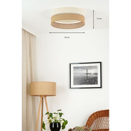 Brilagi - LED-kattovalaisin ROYAL YUTE LED/24W/230V halkaisija 45 cm beige/kerma