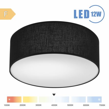 Brilagi - LED-kattovalaisin SIRIJA LED/12W/230V halkaisija 35 cm musta