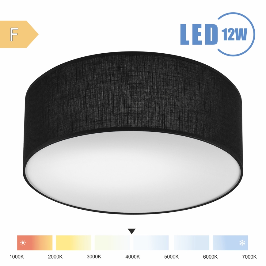 Brilagi - LED-kattovalaisin SIRIJA LED/12W/230V halkaisija 35 cm musta