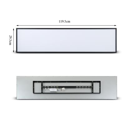 Brilagi - LED-kattovalaisin SLIMFRAME LED/58W/230V 120x30 cm musta