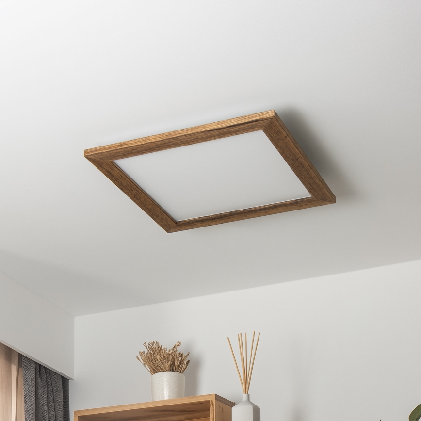 Brilagi - LED-kattovalaisin SLIMFRAME WOOD LED/36W/230V 49,5x49,5 cm ruskea