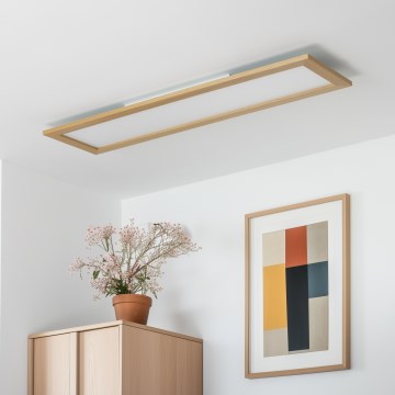 Brilagi - LED-kattovalaisin SLIMFRAME WOOD LED/58W/230V 124x34 cm ruskea
