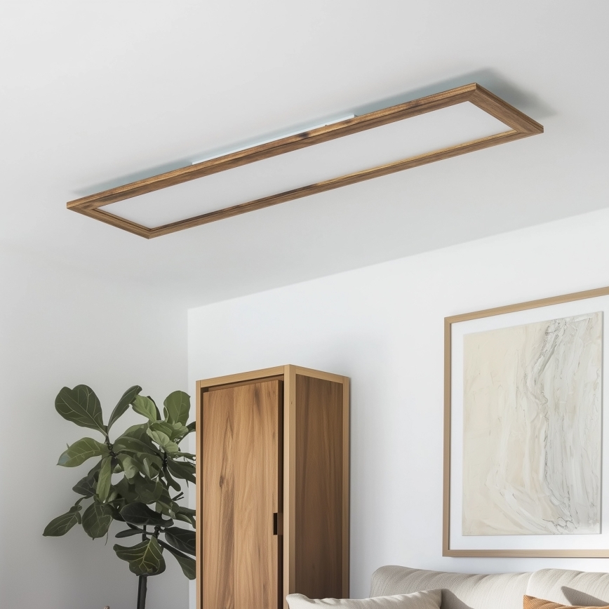 Brilagi - LED-kattovalaisin SLIMFRAME WOOD LED/58W/230V 124x34 cm ruskea