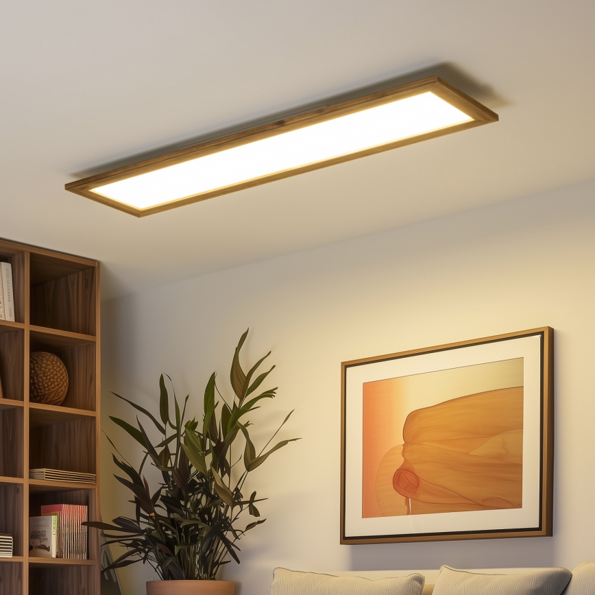 Brilagi - LED-kattovalaisin SLIMFRAME WOOD LED/58W/230V 124x34 cm ruskea